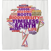 Tree of 感動的 Lifeラベルクラウド シャワーカーテン (正面)