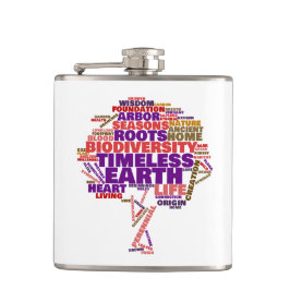 Tree of 感動的 Lifeラベルクラウド フラスク