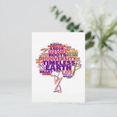 Tree of 感動的 Lifeラベルクラウド ポストカード (スタンド正面)