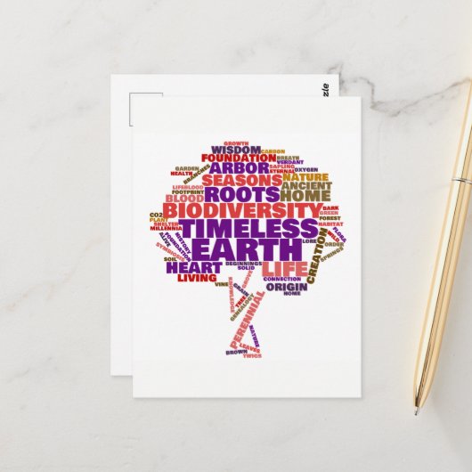 Tree of 感動的 Lifeラベルクラウド ポストカード (正面/裏面インサイチュ)