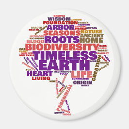 Tree of 感動的 Lifeラベルクラウド マグネット