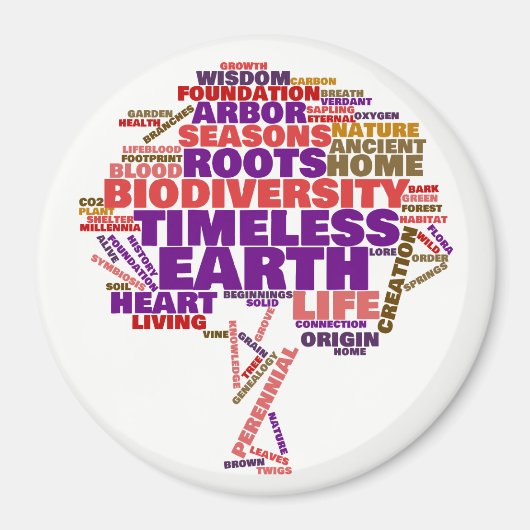 Tree of 感動的 Lifeラベルクラウド マグネット (正面)