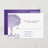 Tree of 華美 Life PurpleバルミツワーRSVP 出欠カード (正面/裏面)
