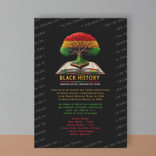 Tree of Knowledge Black History 100 years 招待状