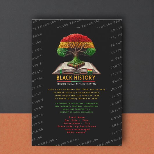 Tree of Knowledge Black History 100 years 招待状