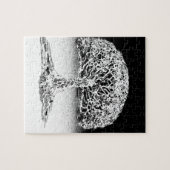 Tree of Lifeコーラルリーフブラックアンドホワイト ジグソーパズル (横)