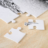 Tree of Lifeコーラルリーフブラックアンドホワイト ジグソーパズル (側面)