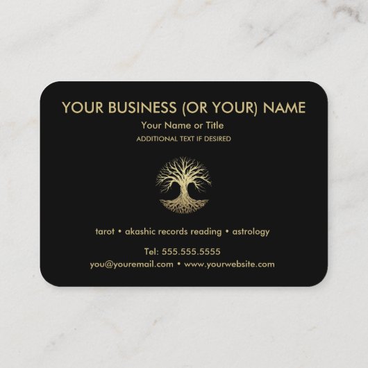 Tree of Lifeタロットリーダーアストロロジャー名刺 名刺 (裏面)