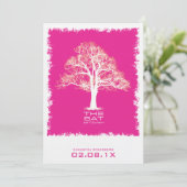Tree of Lifeバルミツワー招待状in Pink 招待状 (スタンド正面)