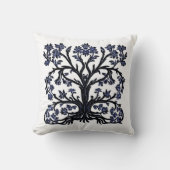 Tree of Lifeフローラ#2 Cobalt Blue and White クッション (正面)