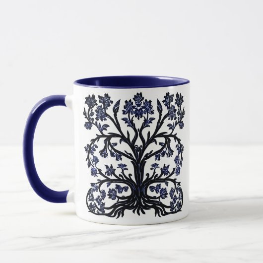 Tree of Lifeフローラ#2 Cobalt Blue and White マグカップ (左)