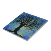 Tree of Lifeブルーパープルファンタジー絵を描 タイル (側面)