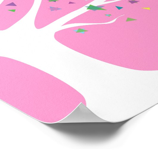 TREE of LIFEユダヤ人ベビー命名誕生証明書 ポスター (角)