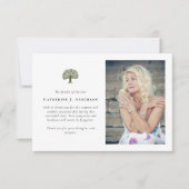 Tree of Life写真悔やみや弔慰葬儀記念碑 サンキューカード (正面)