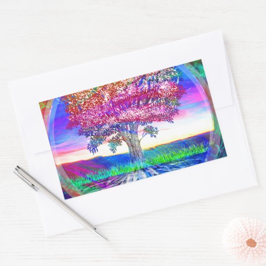 Tree of Life恵み 長方形シール (封筒)