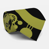 Tree of Life抽象芸術 – オリーブグリーンとブラック ネクタイ (ロール)