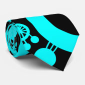 Tree of Life抽象芸術 – シアンとブラック ネクタイ (ロール)