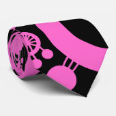 Tree of Life抽象芸術 – ピンクとブラック ネクタイ (ロール)
