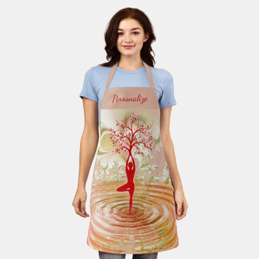 Tree of Life禅ヨガパーソナライズされた仲介 エプロン (着用した状態)