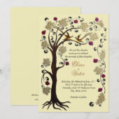 Tree of Life結婚式招待状(v)クリーム/アイボリー 招待状 (正面/裏面)