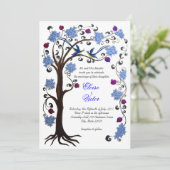 Tree of Life結婚式招待状(v)青/白 招待状 (スタンド正面)