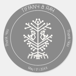 Tree of Life結婚's Thank You Sticker ラウンドシール