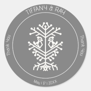 Tree of Life結婚's Thank You Sticker ラウンドシール