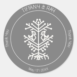 Tree of Life結婚's Thank You Sticker ラウンドシール