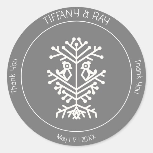 Tree of Life結婚's Thank You Sticker ラウンドシール (正面)