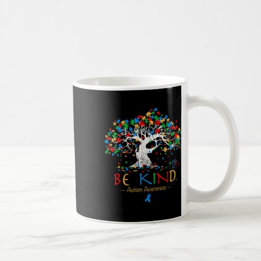 Tree Of Life自閉症啓発月パズルAsd Sup コーヒーマグカップ (右)