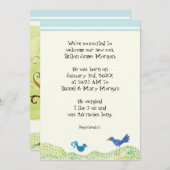 Tree of Life, お洒落 Boy Birth Announcement 招待状 (正面/裏面)