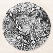 Tree Of Life -らせん状葉グランジスタイル1 ラウンドペーパーコースター (正面)