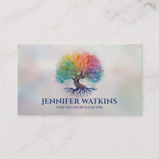Tree of Life -カラフルの葉 名刺 (正面)