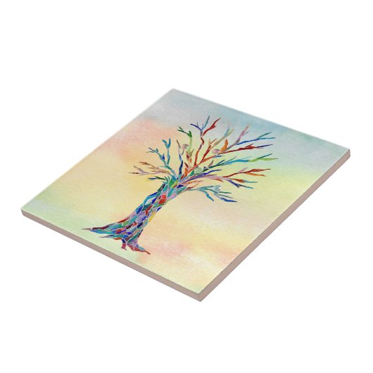 Tree of Life カラフル Ceramic Tile タイル (側面)