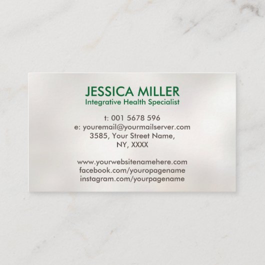 Tree of Life – 機能医学 名刺 (裏面)