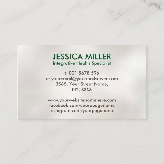 Tree of Life – 機能医学 名刺 (裏面)