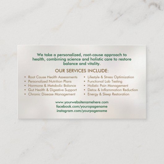 Tree of Life – 機能医療名刺 名刺 (裏面)