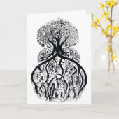 TREE of LIFE – 白黒 カード (黄色い花)