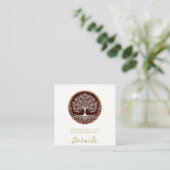 Tree of Life 素朴 Dark Red Celtic結婚. スクエア名刺 (スタンド正面)