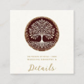 Tree of Life 素朴 Dark Red Celtic結婚. スクエア名刺 (正面)
