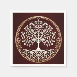 Tree of Life 素朴 Dark Red Celtic結婚. スタンダードカクテルナプキン