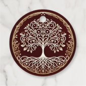 Tree of Life 素朴 Dark Red Celtic結婚. フェイバータグ (裏面)