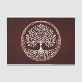 Tree of Life 素朴 Dark Red Celtic結婚. 薄葉紙