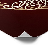 Tree of Life 素朴 Dark Red Celtic ポスター (角)