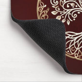 Tree of Life 素朴 Dark Red Celtic マウスパッド (コーナー)