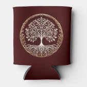 Tree of Life 素朴 Dark Red Celtic 缶クーラー (正面)
