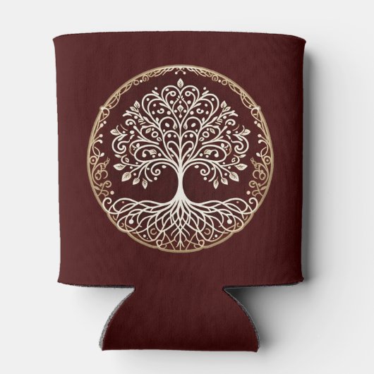 Tree of Life 素朴 Dark Red Celtic 缶クーラー (裏面)