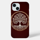Tree of Life 素朴 Dark Red Celtic Case-Mate iPhoneケース (裏面)