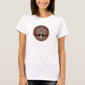 Tree of Life 素朴 Dark Red Celtic Tシャツ (正面)