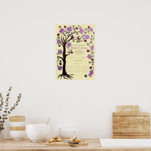Tree of Life 結婚 Quaker's certificate (vpi) ポスター (キッチン)